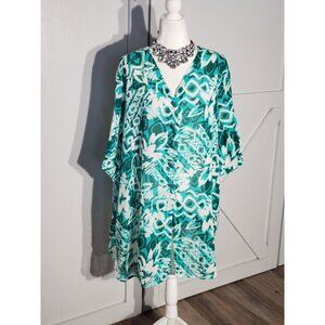 COPY-CATS COVER-UP COLOR BLUE SHORT SLEEVE 100%COTTON SIZE 3X